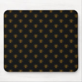 Gold Metallic Foil Bees on Black Mousepad (Vorne)