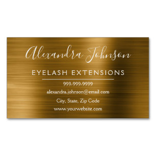 Gold Metallic Foil Eyelash Extensions Beauty Magnetische Visitenkarte