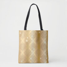 Gold Metallic Foil & Glitzer Glam Filigree Muster