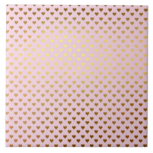 Gold Metallic Foil Herz Liebe Rosa Moderne Fliese
