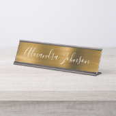 Gold Metallic Foil Parco Civico-Ciani Schreibtischnamensplakette (Vorderseite )