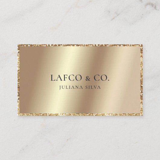 Gold Metallic Foil QR Code Luxury Visitenkarte (Vorderseite)
