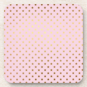 Gold Metallic Foil Star Stars Rosa Moderne Getränkeuntersetzer