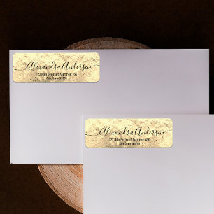 Gold Metallic Foil Stilvolles Chic Calligrafy Labe