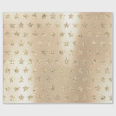 Gold Metallic Foxier Elfenbein Glitzer VIP Stars Geschenkpapier (Flach)