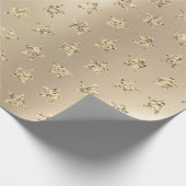 Gold Metallic Foxier Elfenbein Glitzer VIP Stars Geschenkpapier (Ecke)