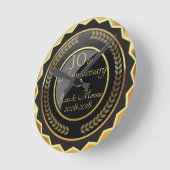 Gold-Metallic-Funkelnd-Jubiläumsdesign Runde Wanduhr (Winkel)