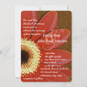 Gold Metallic Gerber Daisy Wedding Einladung
