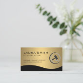 Gold Metallic | Gesetz Gavel Visitenkarte (Stehend Vorderseite)