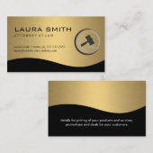 Gold Metallic | Gesetz Gavel Visitenkarte (Vorne/Hinten)