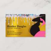 Gold Metallic | GLITZER TROPFEN | Modemodell Visitenkarte (Vorderseite)