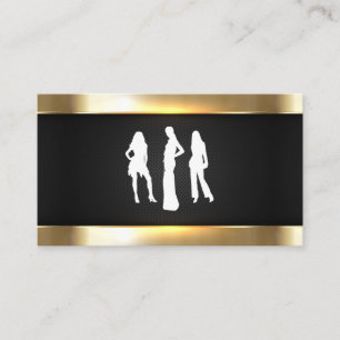 Gold Metallic Glossy Metal Trial Schwarzes Mes Visitenkarte