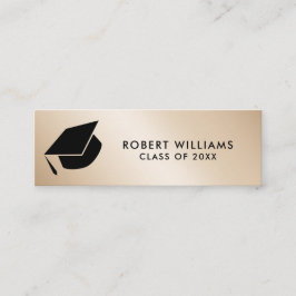 Gold-Metallic-Grad-Cap-Abschluss Mini Visitenkarte
