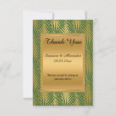 GOLD METALLIC GREEN BOTANICAL Danke Karte (Vorderseite)