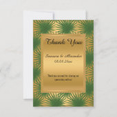 GOLD METALLIC GREEN FERN Danke, Karte (Vorderseite)