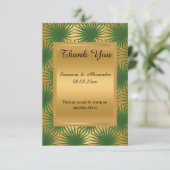 GOLD METALLIC GREEN FERN Danke, Karte (Stehend Vorderseite)