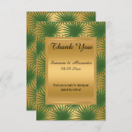 GOLD METALLIC GREEN FERN Danke, Karte