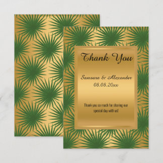 GOLD METALLIC GREEN FERN Danke, Karte