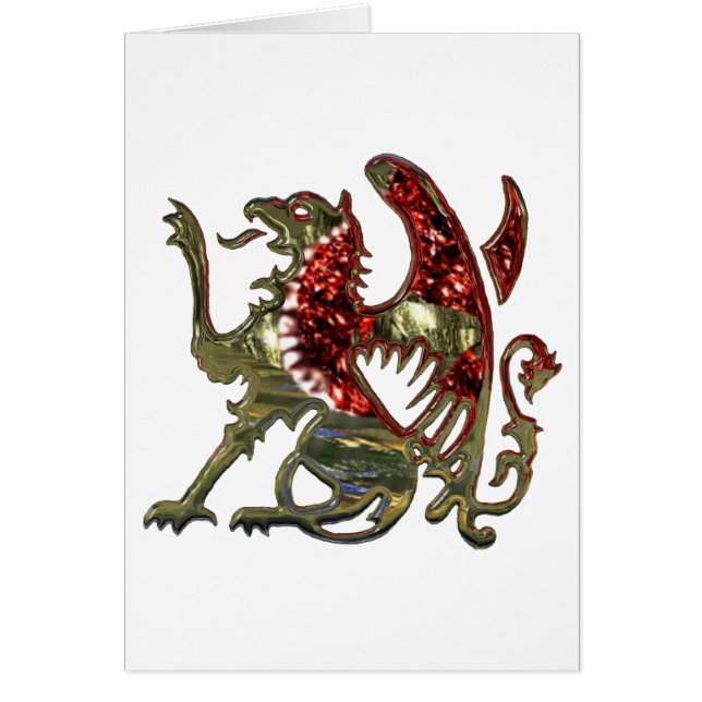 Gold Metallic Griffin Mittelalterlicher Adler Lion (Vorne)