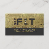 Gold Metallic Grunge Texture Fitness Trainer Visitenkarte (Vorderseite)