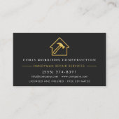 Gold Metallic Handyman Construction Black  Visitenkarte (Vorderseite)