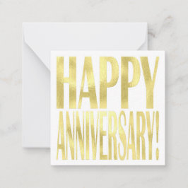 Gold Metallic Happy Jubiläum stilvoll chic Mitteilungskarte