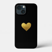 Gold Metallic Heart iPhone Cover. Case-Mate iPhone Hülle (Rückseite)