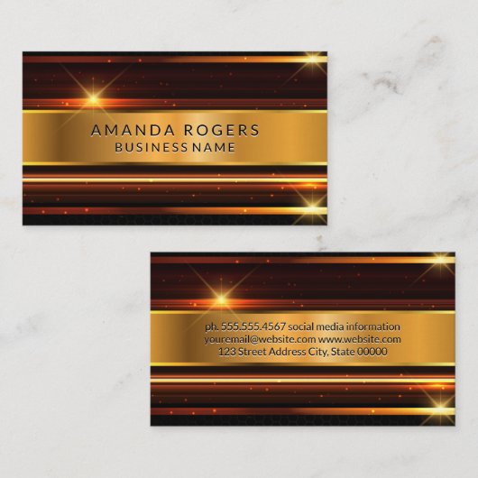 Gold Metallic High Shine Visitenkarte (Vorne/Hinten)