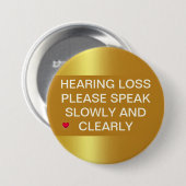 Gold-Metallic-Hörverlust 3"-Taste Button (Vorne & Hinten)