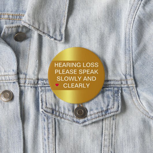 Gold-Metallic-Hörverlust 3"-Taste Button (Beispiel)