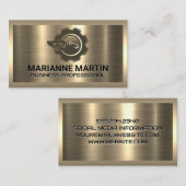 Gold Metallic | Konstruktionslogo Visitenkarte (Vorne/Hinten)