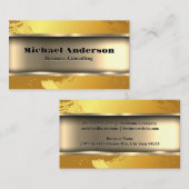 Gold Metallic | Künstlerisch gebürstet Visitenkarte (Vorne/Hinten)