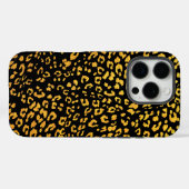 Gold Metallic Leopard Muster auf schwarz Case-Mate iPhone Hülle (Rückseite (Horizontal))