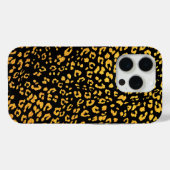 Gold Metallic Leopard Muster auf schwarz Case-Mate iPhone Hülle (Rückseite (Horizontal))