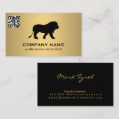 Gold Metallic / Lion Icon / QR Code Scan Visitenkarte (Vorne/Hinten)