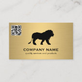 Gold Metallic / Lion Icon / QR Code Scan Visitenkarte (Vorderseite)