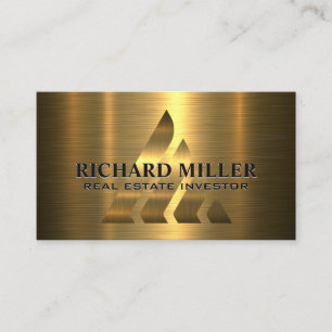 Gold Metallic Logo und Hintergrund Visitenkarte