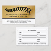 Gold Metallic-Look Chiropraktor Terminkarten Terminkarte (Vorne/Hinten)
