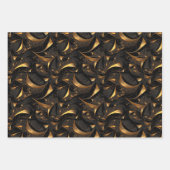 Gold Metallic Look Fraktal Designe Geschenkpapier Set (Vorderseite 3)