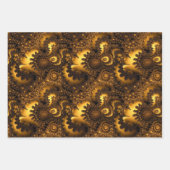 Gold Metallic Look Fraktal Designe Geschenkpapier Set (Vorderseite 2)