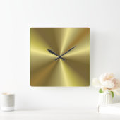 Gold Metallic Look Hintergrund Template Elegant Quadratische Wanduhr (Zuhause)