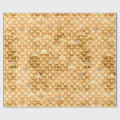 Gold Metallic Look Mermaid Scales Geschenkpapier (Flach)