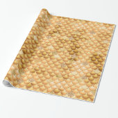 Gold Metallic Look Mermaid Scales Geschenkpapier (Ungerollt)