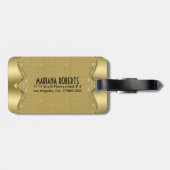 Gold-Metallic-Look mit Diamanten-Muster 2 Gepäckanhänger (Rückseite horizontal)