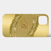 Gold-Metallic-Look mit Diamantmuster Case-Mate iPhone Hülle (Rückseite (Horizontal))