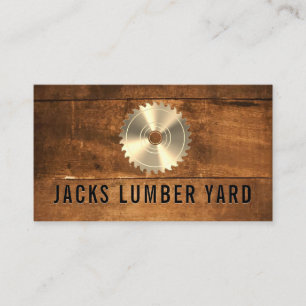 Gold Metallic Lumber Saw Holzplatte Visitenkarte