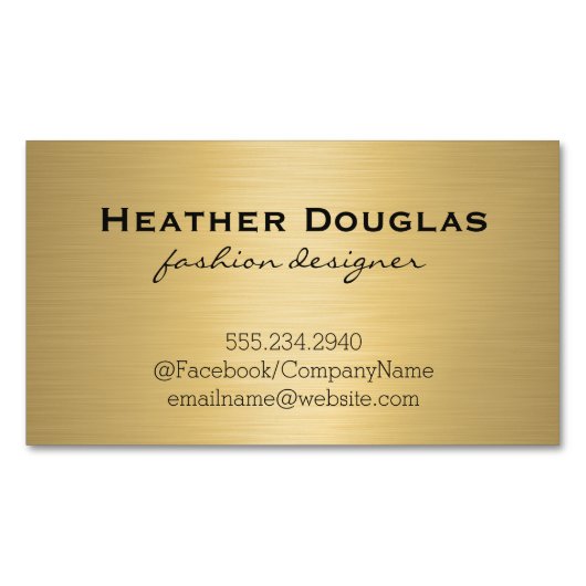 Gold Metallic Lux Magnetische Visitenkarte (Vorderseite)