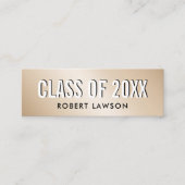 Gold Metallic Luxe Class Abschluss Name Card Mini Visitenkarte (Vorderseite)