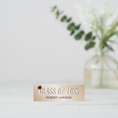 Gold Metallic Luxe Class Graduation Cap Name Card Mini Visitenkarte (Stehend Vorderseite)