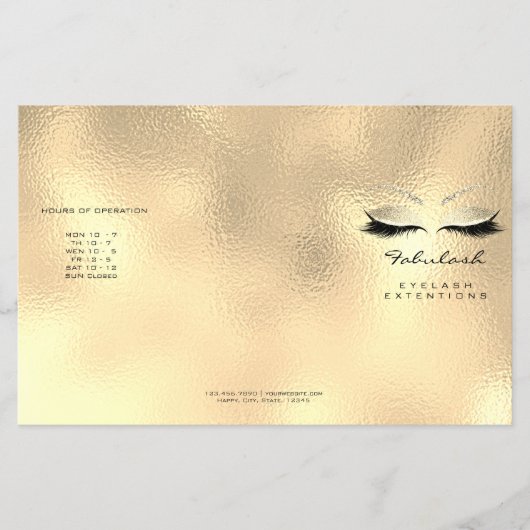 Gold Metallic Makeup Eyes Lashes DL 3 Packungsbeil Flyer (Vorne)